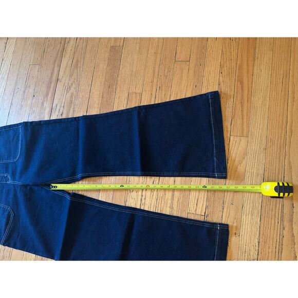 New Vanilla Star High Rise Wide Leg Flare Jeans sz 13 Waist 31 Dark Wash Denim - Picture 7 of 12